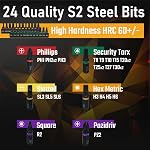 25in1 Court Stubby Mini Tournevis pour Tight Space, Torx de sécurité, Phillips, Flathead et Hex S2 Bits en acier, poignée en fibre d'acétate de cellulose, compacte EDC