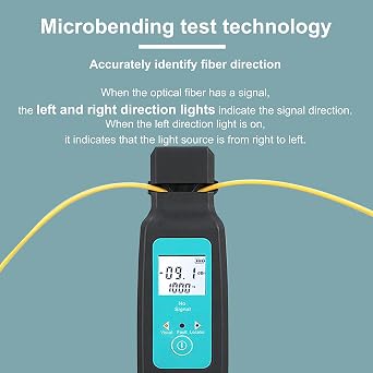 Hanchen Optical Fiber Identifier Handheld Live Optical Fiber Detector Tester High Performance Tracker Single Mode/Multimode 10mw Red Light Source (Blue)