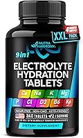 Vista 10 de Electrolitos - Tabletas de electrolitos con magnesio, sodio, potasio, cloruro, vitaminas D3 y B6, polvo de alga Kelp - Pastillas de sal - Fabricadas