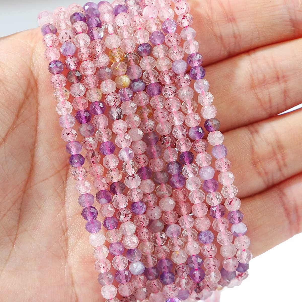 Natural Fluorite Beads 4x2mm 120pcs Faceted Rondelle Loose Semi Gemstone Beads for Jewelry Making Design - Image 3