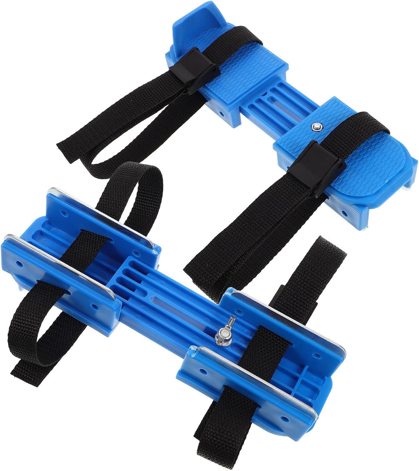 ULTECHNOVO 1pair Adjustable Ice Skate Guards with Double Runner Protective Covers, Comfortable Plastic Material, Secure Straps for Outdoor Winter Sports and Skating Activities