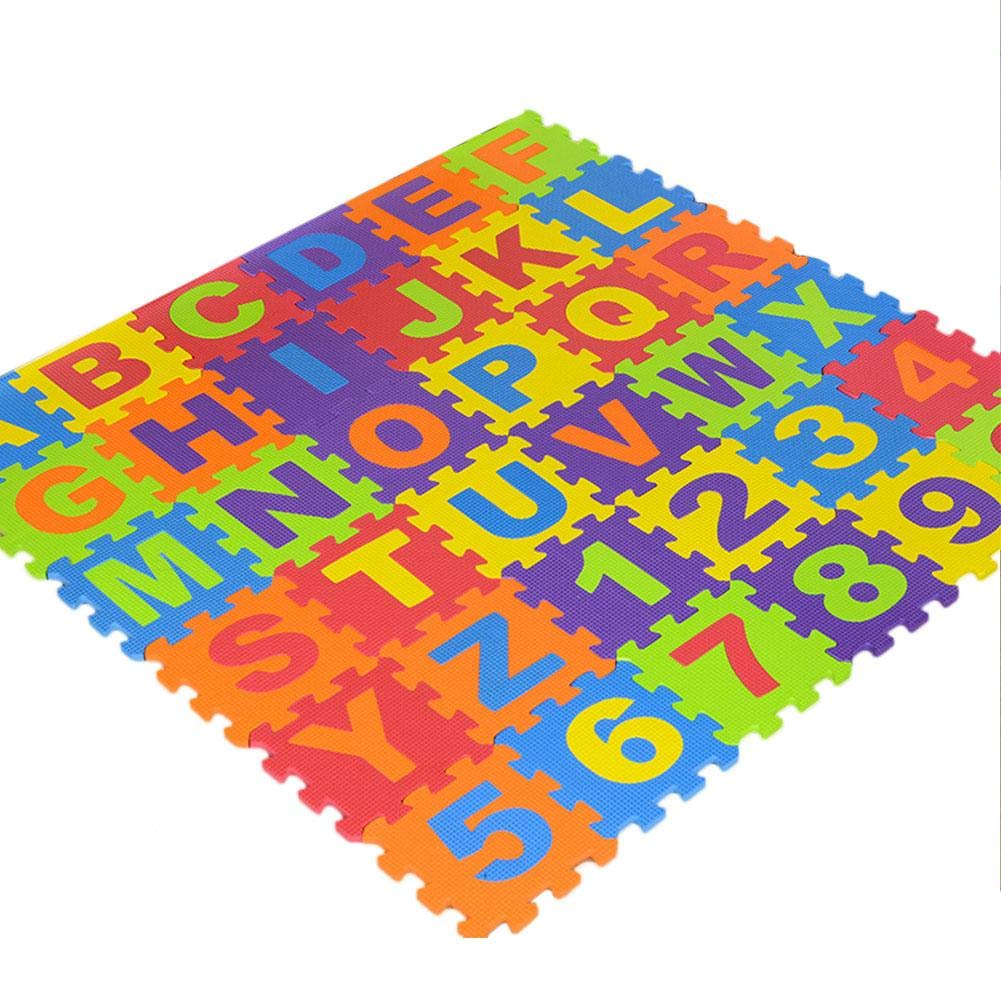 36Pcs Kids Foam Puzzle Play Mat Alphabet Number Flooring Mat, Soft And Non-Toxic, Waterproof And Durable, Textured Surface Design Non-Slip Easy To Clean