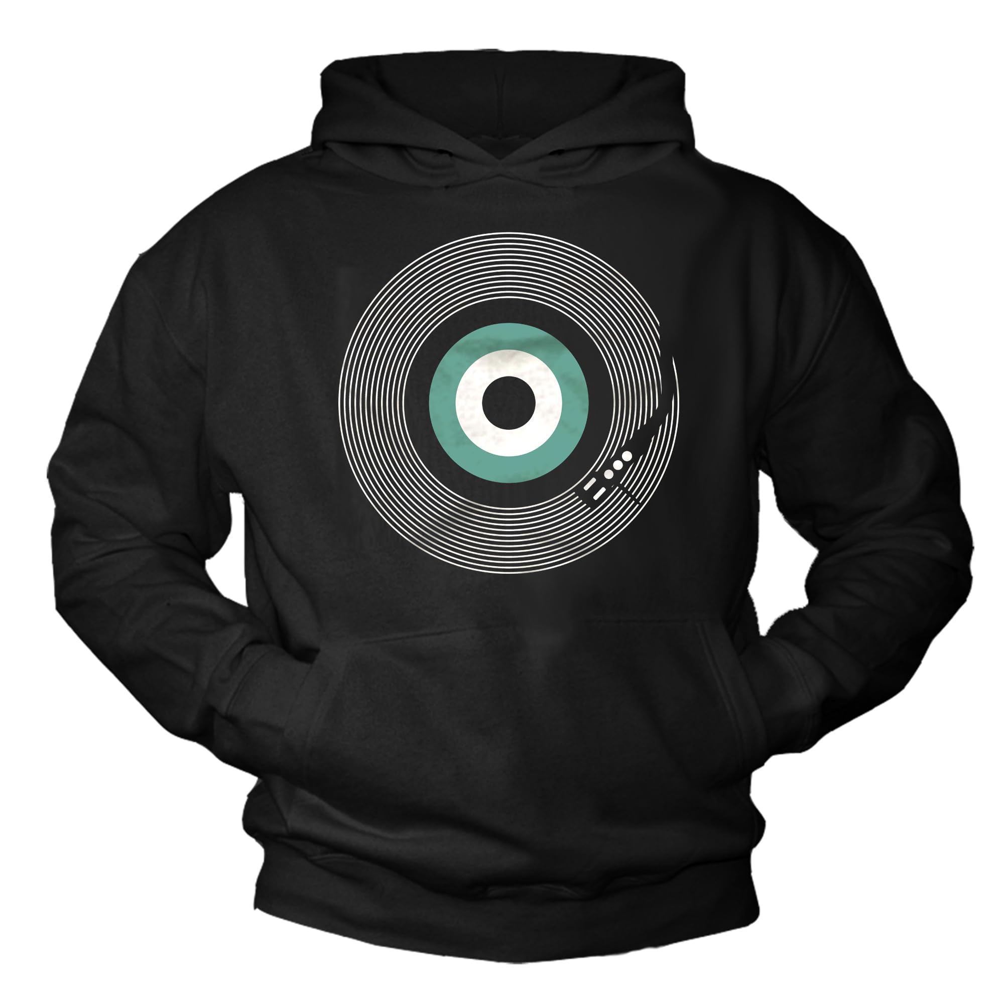 MAKAYA Felpa con Cappuccio Musica Regali Vinile Hip Hop Retro Hoodie Pullover Nastro Cassetta Cuffie Sweatshirt