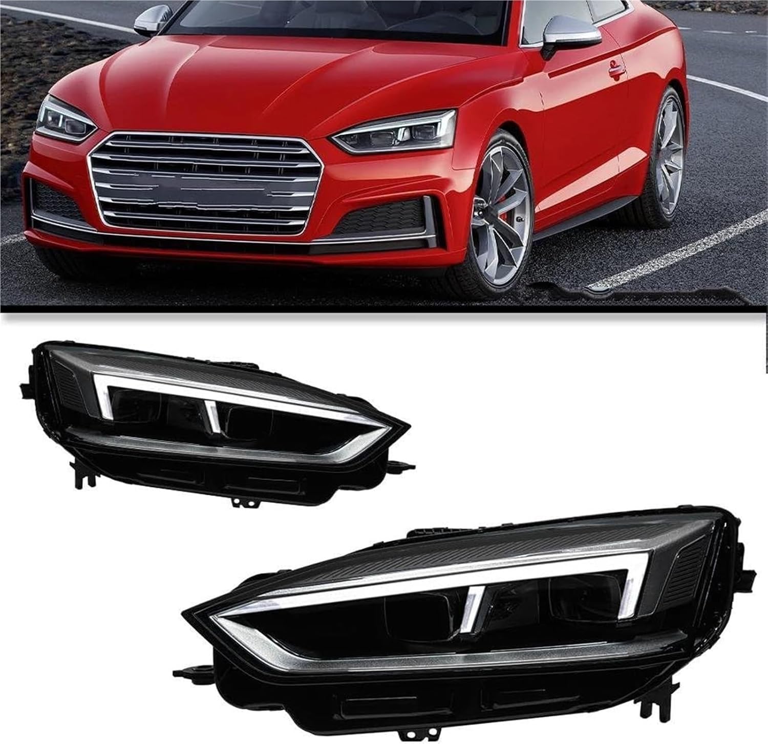 ★★送料無料★★ヘッドライトアセンブリ 車用ヘッドランプ 車用アクセサリー 改造ヘッドライト LEDデイタイムライト デュアルプロジェクター A5 