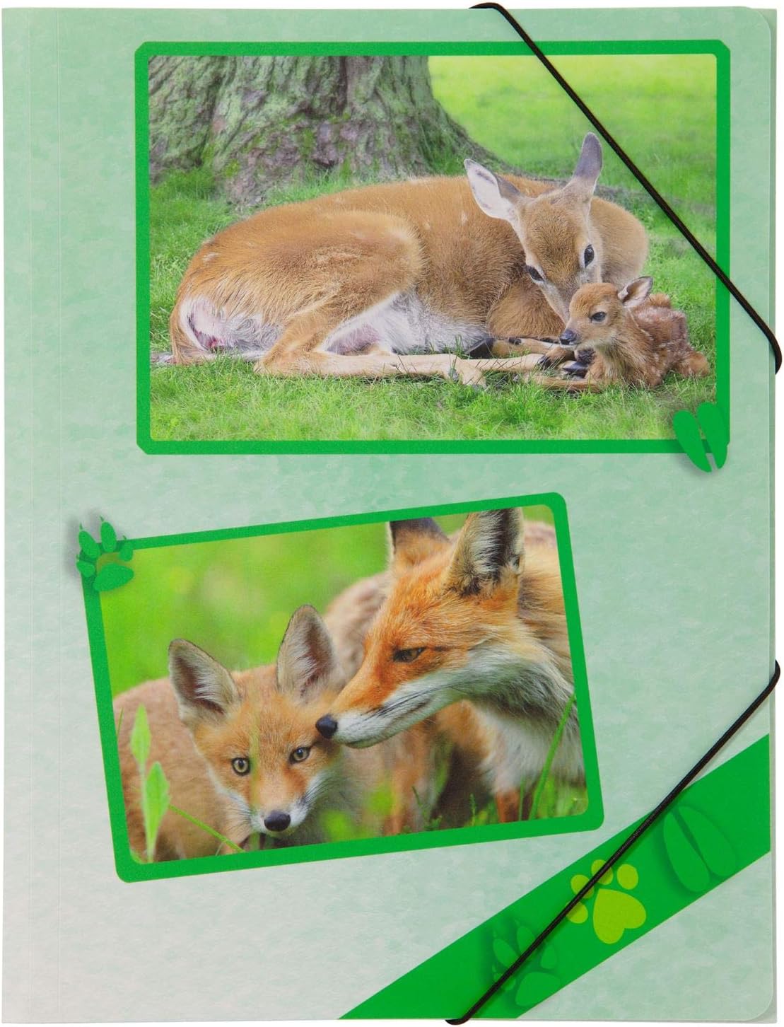 PAGNA 21608-15 Elasticated Folder A4 Polypropylene Forest Animals 3 Flaps