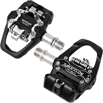 BUCKLOS Indoor Bike Clip Pedals with 2hole Cleats Compatible with Peloton