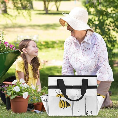 Miniatura 6 de Cartoon Bee Garden Tool Tote Bag for Women Men Gardening Tool Storage Bags with 10 Pockets Standable Garden Home Tool Kits Organizer for Indoor
