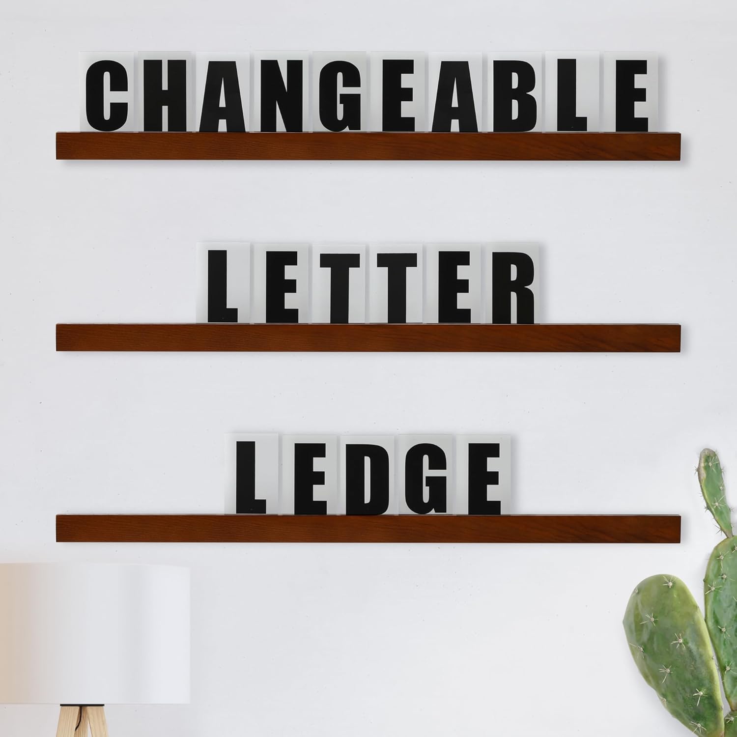 Houseables Letter Ledge for Wall, Changeable Message Board Shelves, 136 Letters