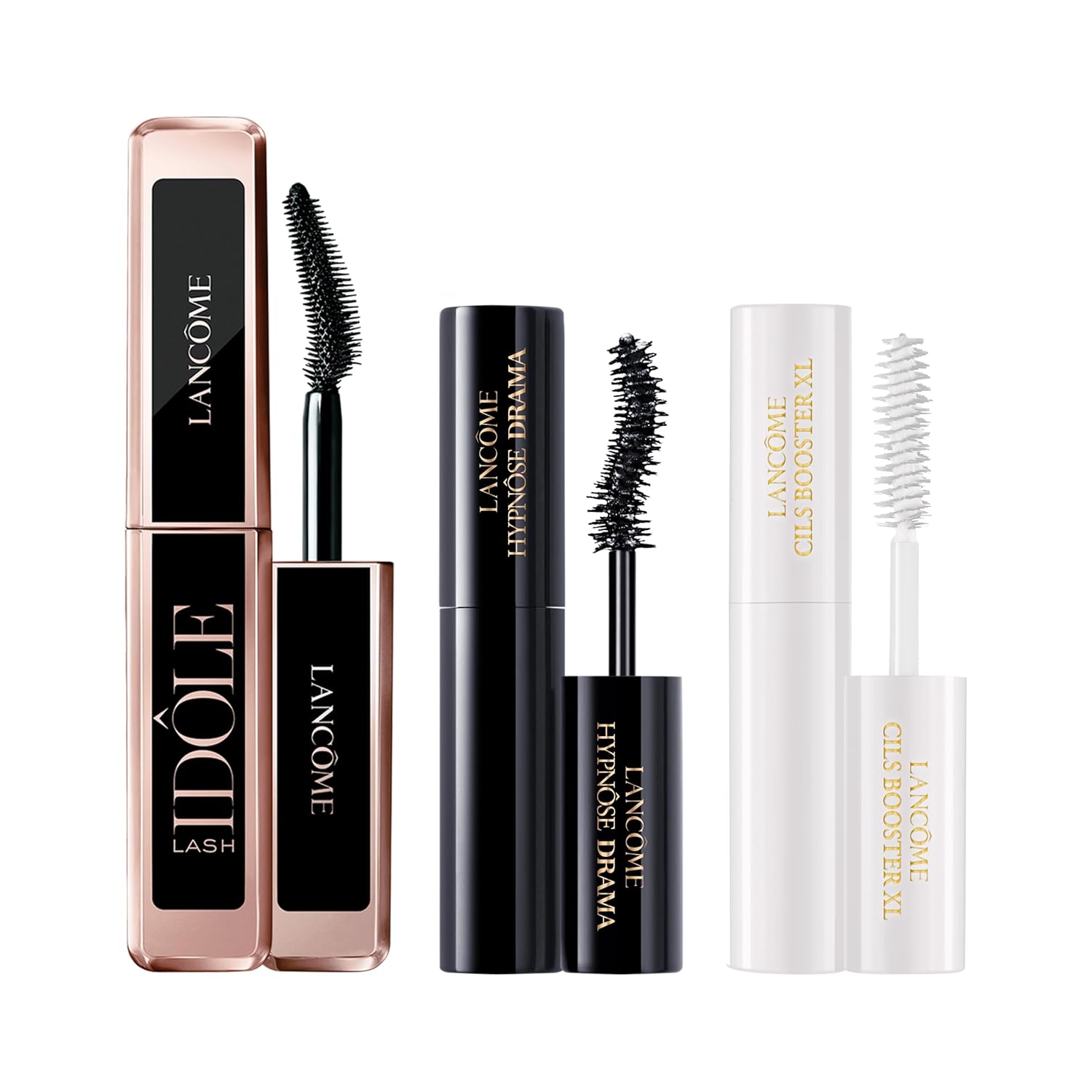 Glam Lashes On-The-Go Travel Size Mascara Gift Set – Cils Booster XL Enhancing Lash Primer 0.13 Fl Oz, Lash Idôle 0.16 Fl Oz, and Hypnôse Drama 0.13 Fl Oz