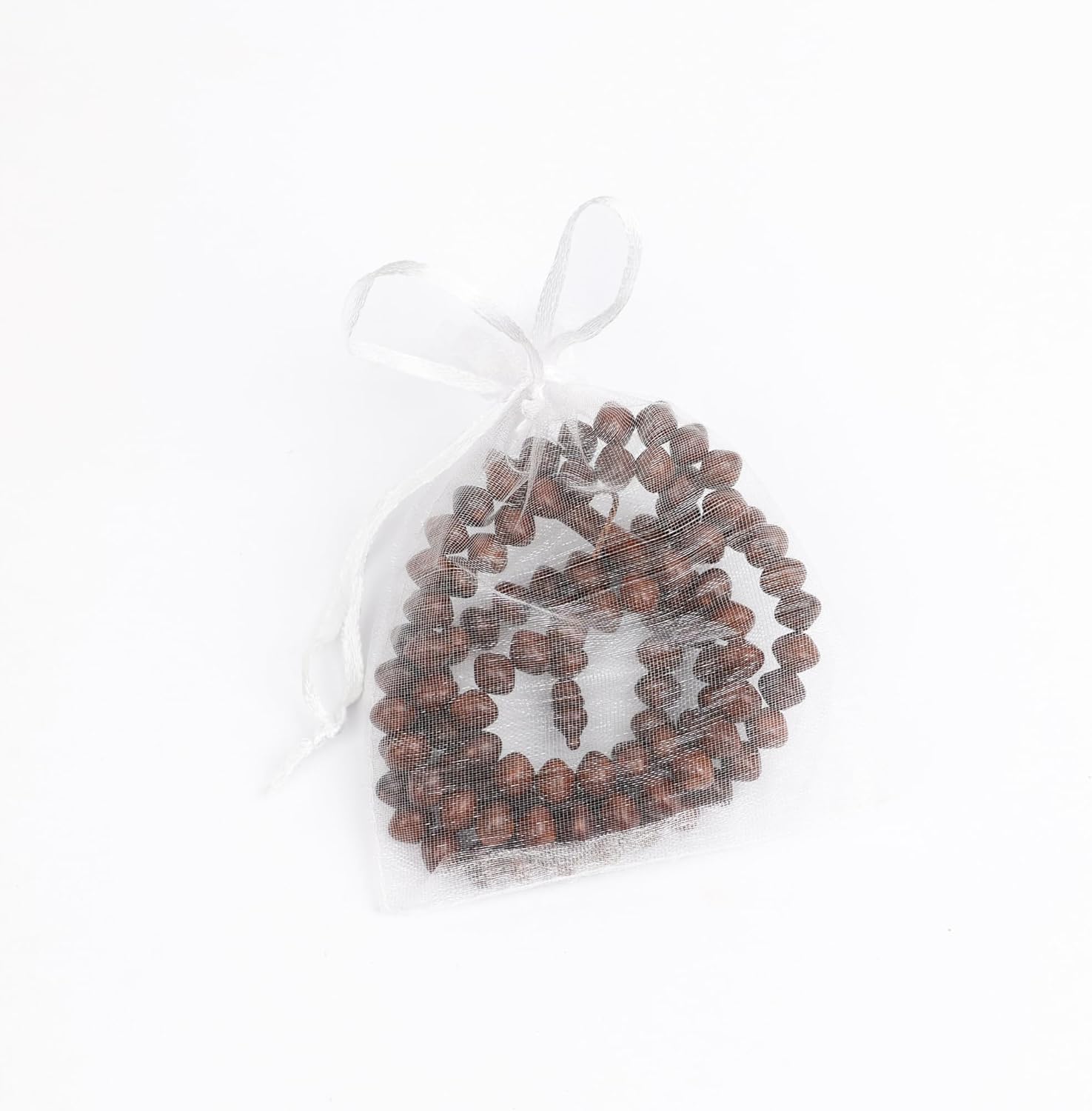 Islamic Prayer Beads (8mm – 99 Beads), Natural Stone Muslim Prayers Bead, Daily Dhikr Tasbeeh, Subha Tasbih Gift for Ramadan Hajj Umrah, Kuka Muslim Rosary, Spherical Cuts, Brown