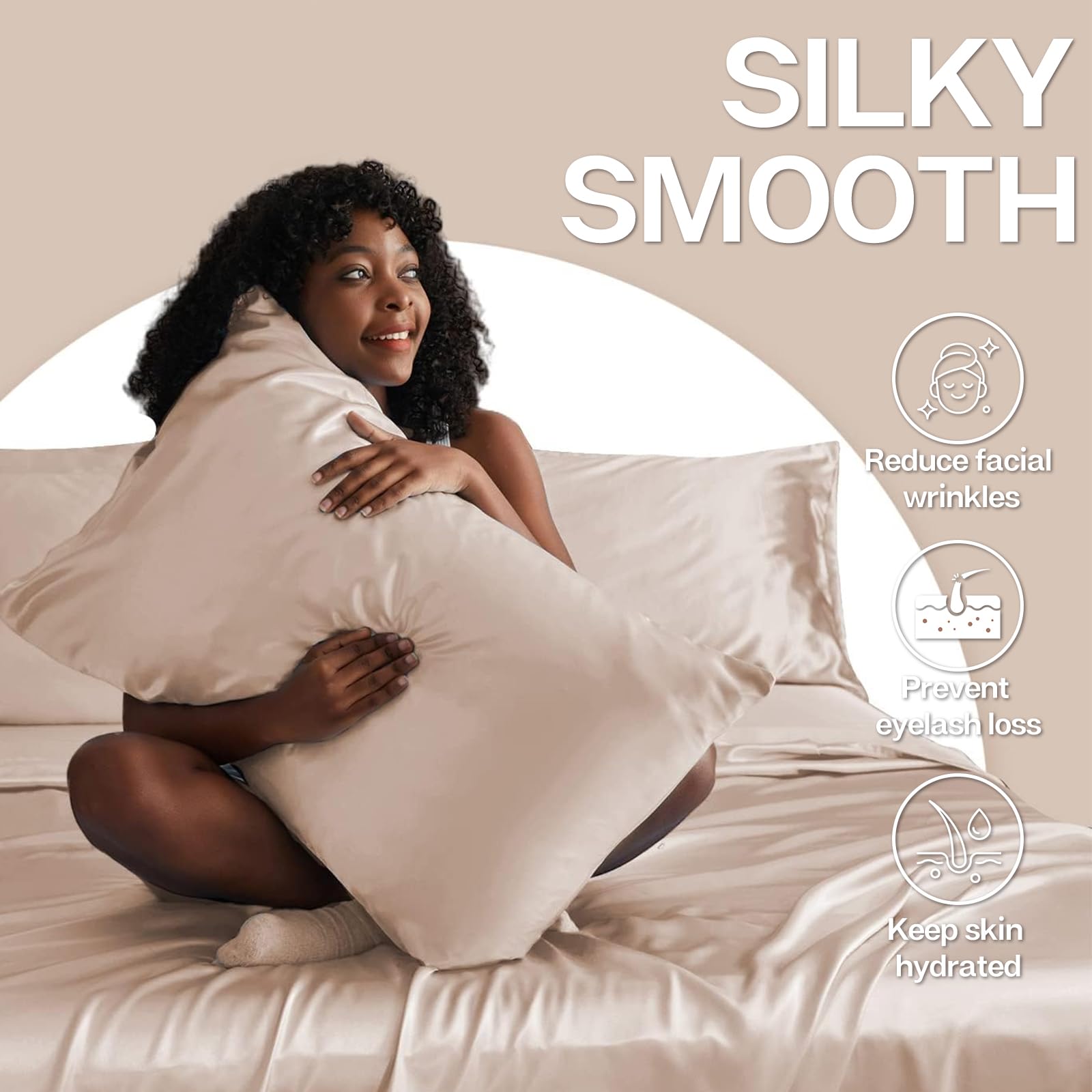 Amazon｜MR&HM サテン枕カバー 髪と肌用 シルクサテン枕カバー 2枚