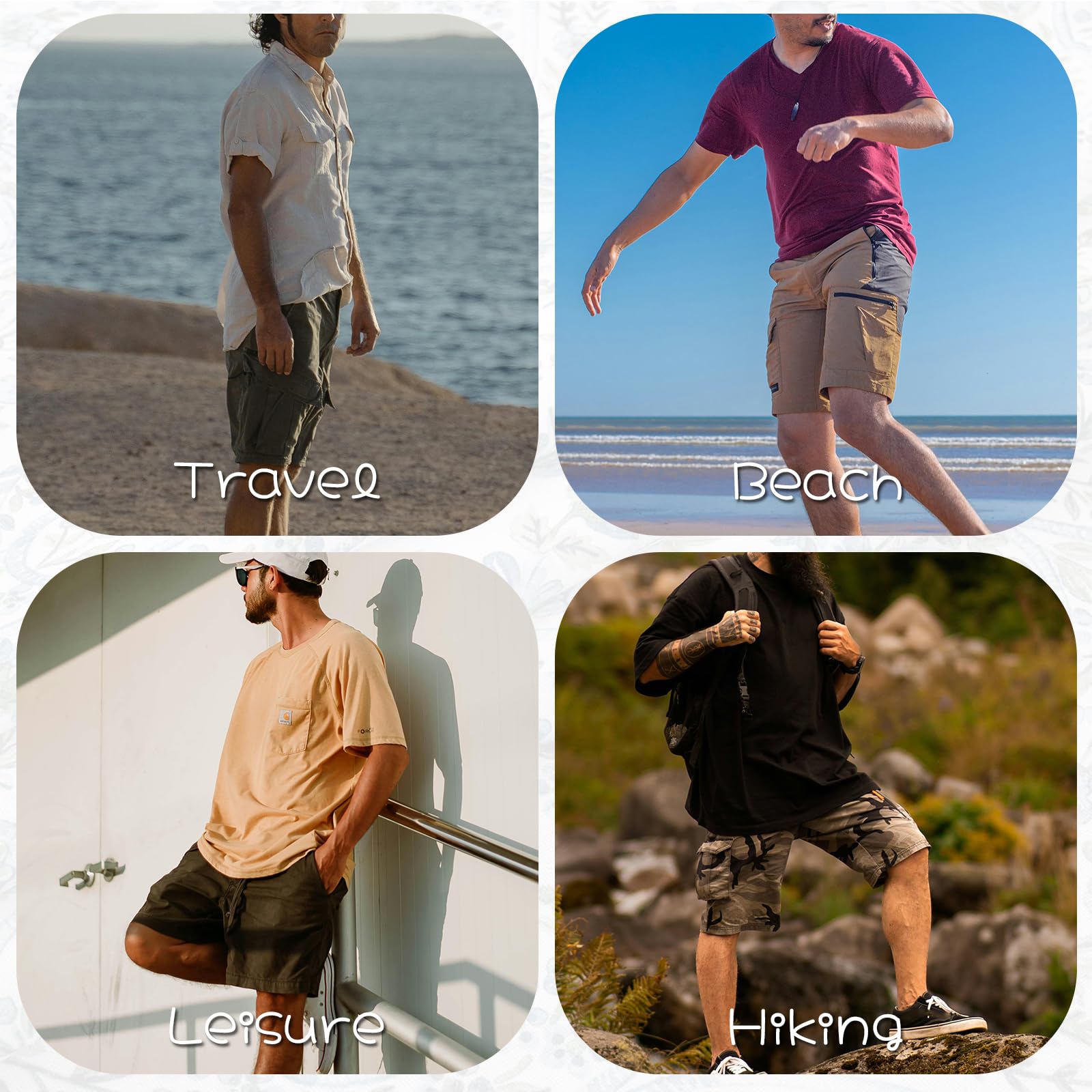 Morbuy Pantalones Cargo Hombre Cortos Verano, Pantalón Cargo Hombre con Multibolsillos Slim Fit Talla Grande Ligero Cómodo para Senderismo Trabajo Diario
