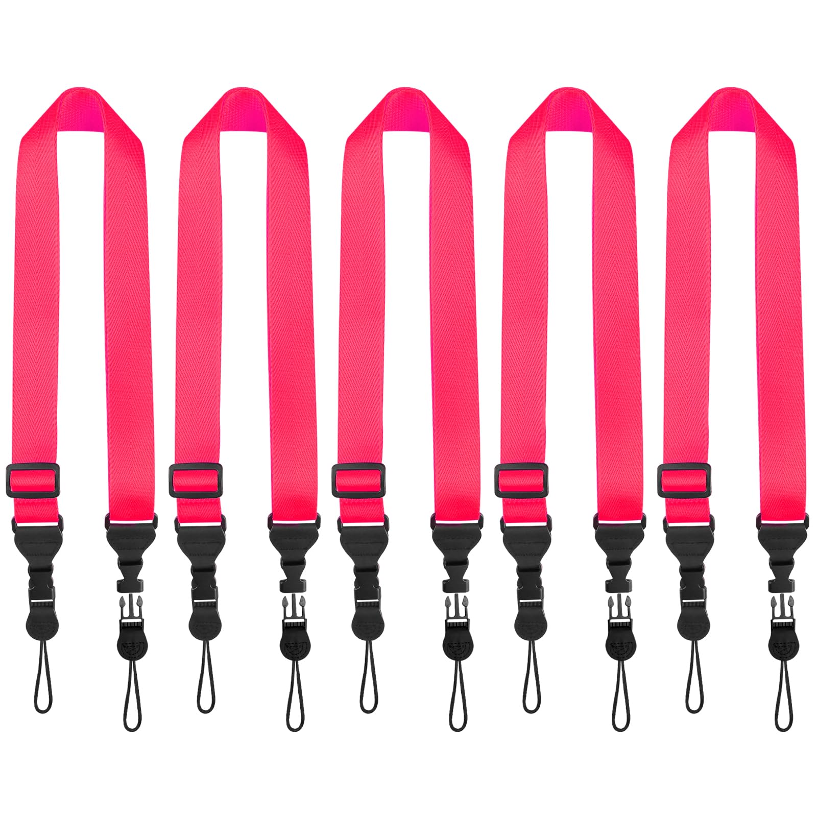 FIEIL 5 Pack Nylon iPad Strap, Adjustable Camera Neck Strap, Comfortable Shoulder Strap for iPad, Cellphone Tablet, Camera, Laptop, Binocular, Luggage Bag(Rose red Universal Neck Lanyard)