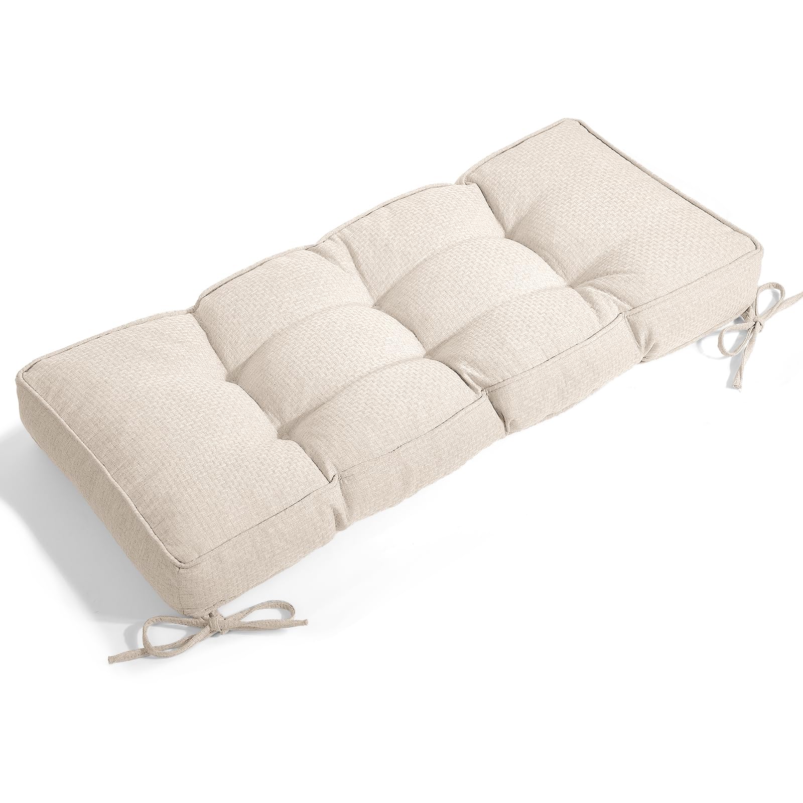 Detiblue Bench Cushion for Indoor Furniture?36x14x4Inch Tufted Bench Seat Cushion with Non-Slip, Comfortable and Durable for Shoe/Entryway/Storage with Cushion?CrossLinen Beige?
