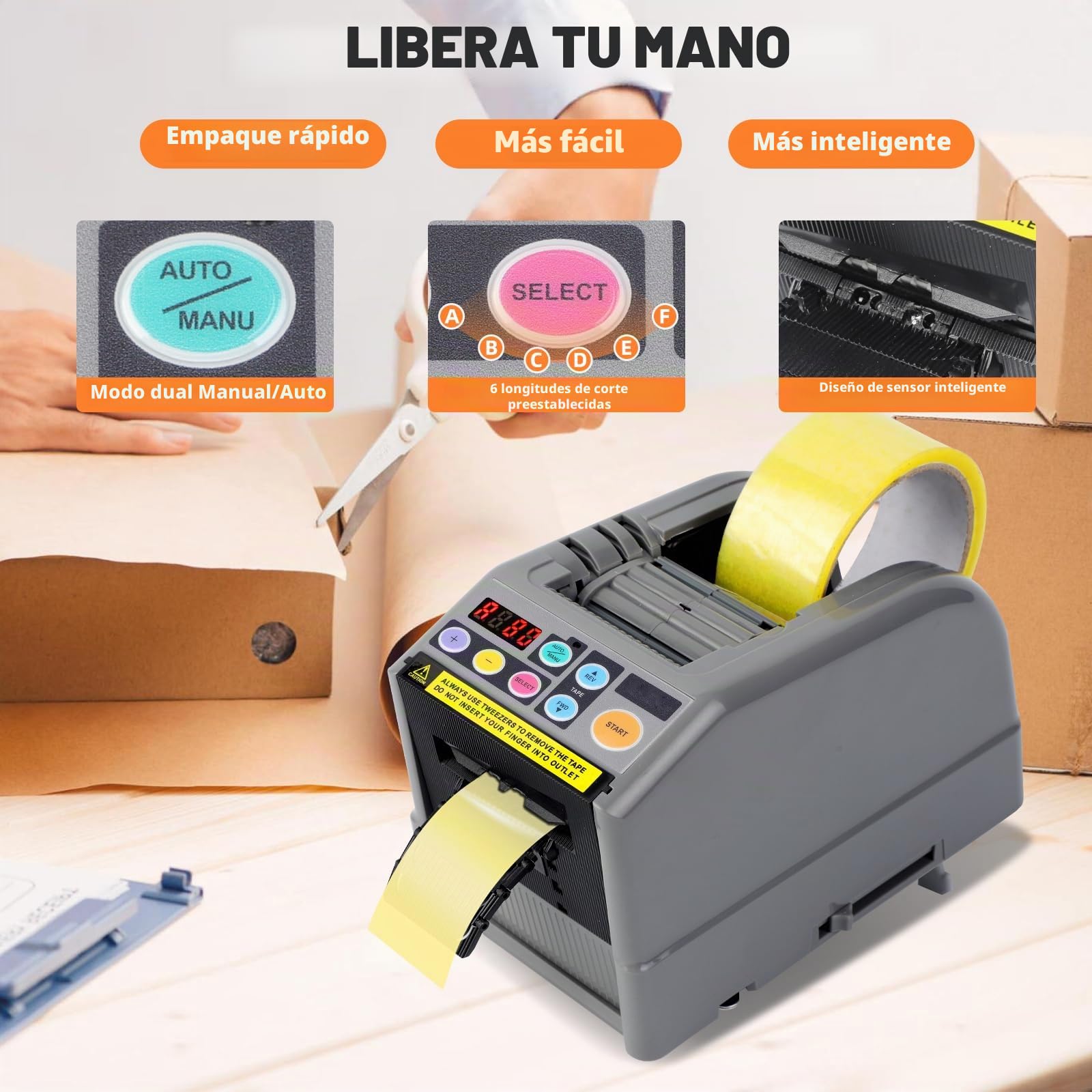 Máquina de corte de cinta, dispensador automático avanzado de cinta de 39.9 pulgadas, ideal para envío, envoltura de regalos, escuelas, restaurantes, negocios, hogares