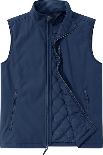 Outdoor Ventures Mens Casual Outerwear Vest Lightweight Winter Zip Up Sleeveless Jacket for Hiking Travel Golf Running