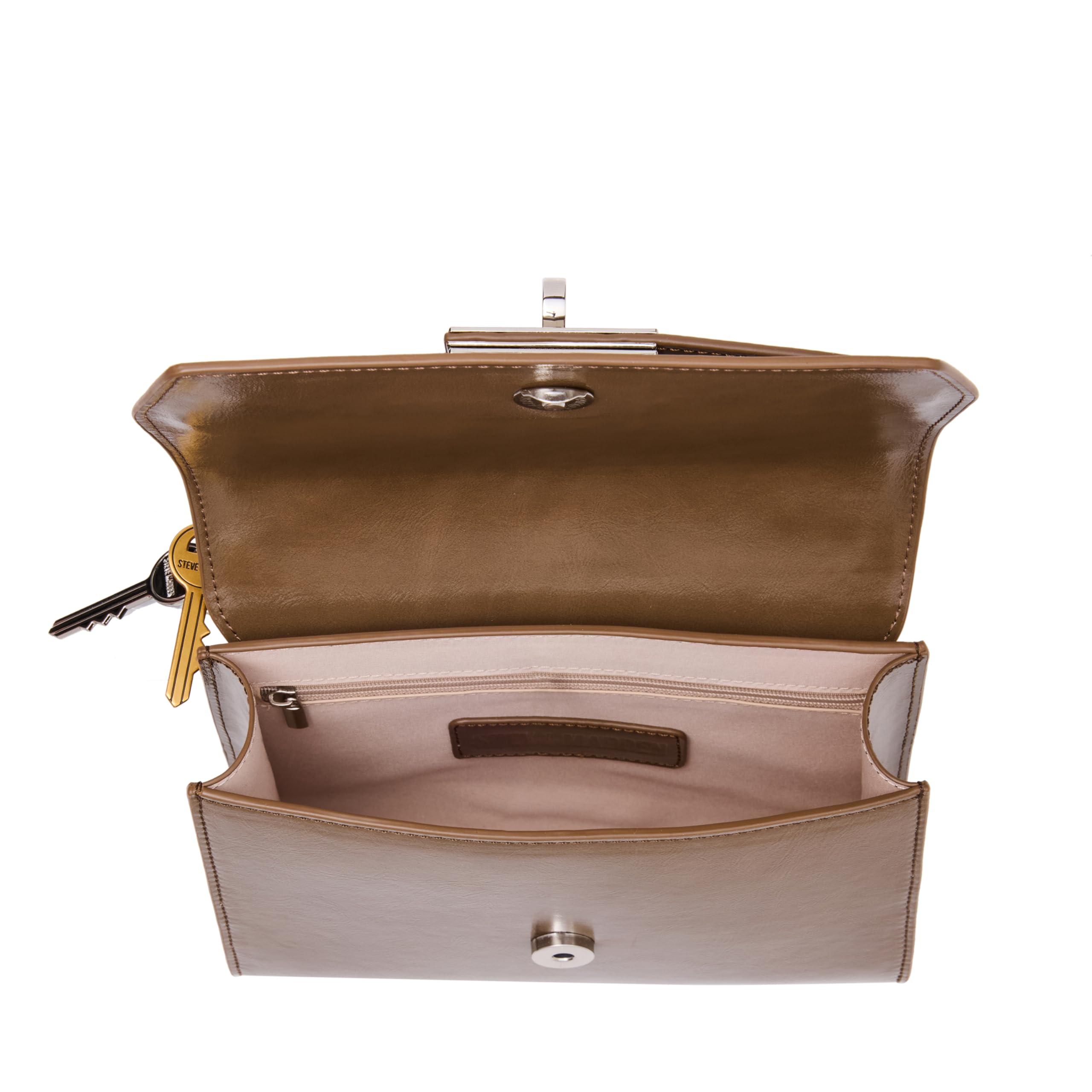 Steve Madden Top Handle Crossbody, Bolso Bandolera Elloise con asa Superior Mujeres, Verde Oliva, Talla única