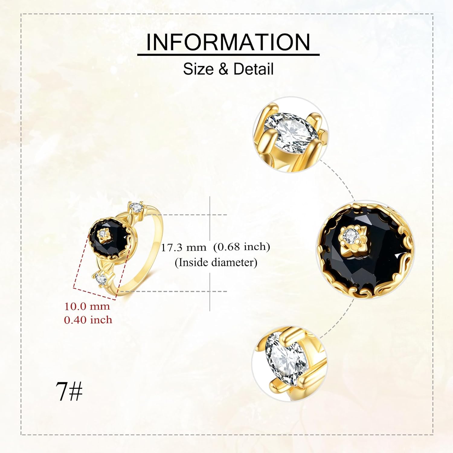 Black Onyx Ring Sterling Silver Onyx Jewelry Gift for Women - Image 5