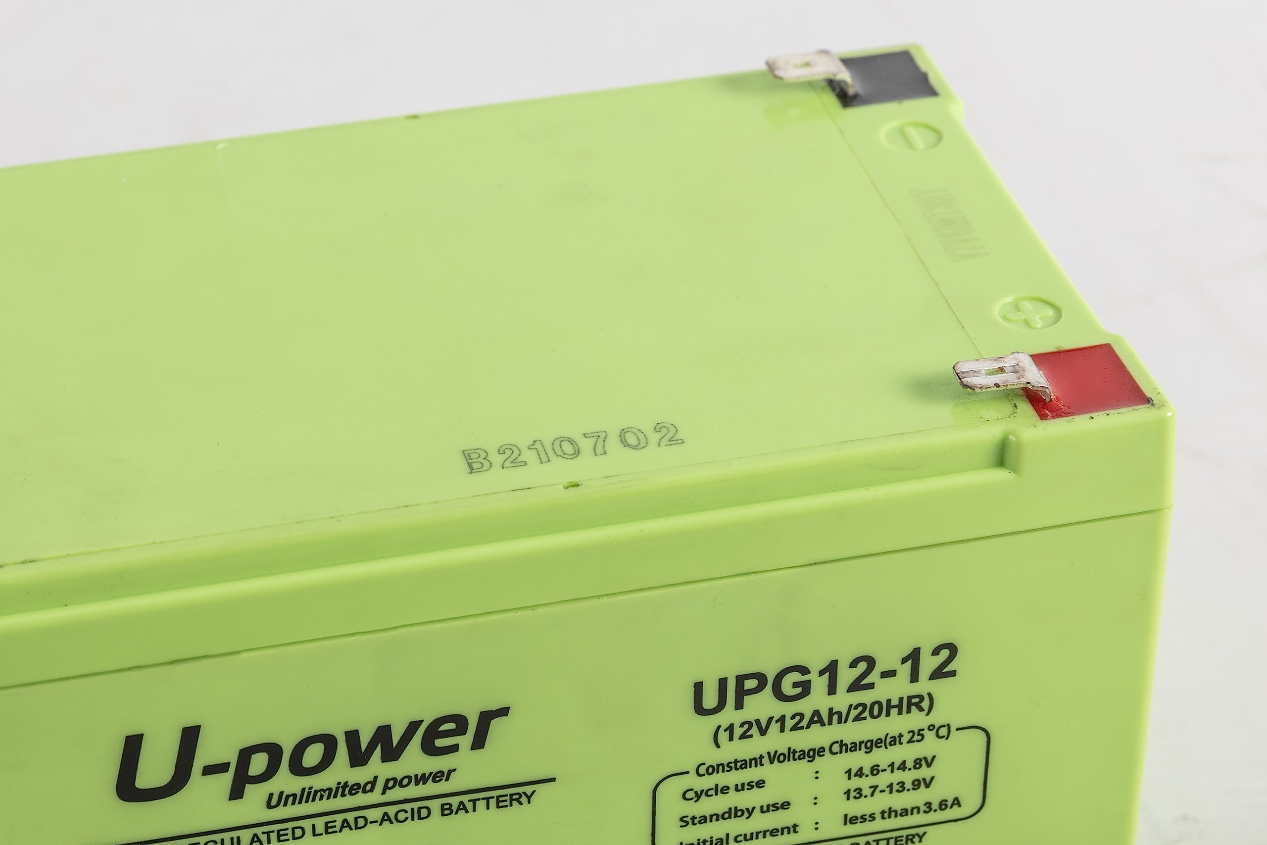 U-Power Batterie Plomb Gel 12V 12Ah F2 6,3mm