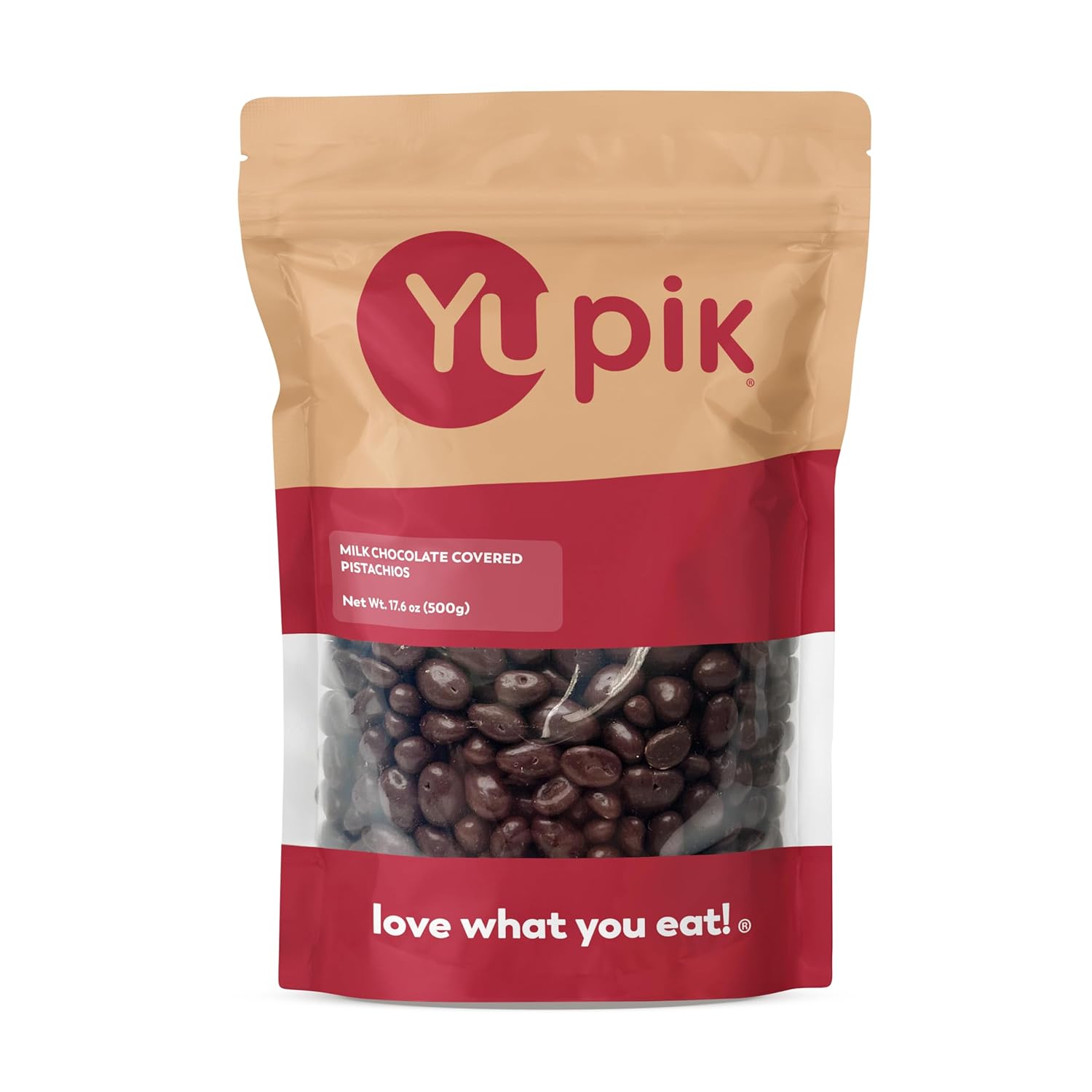Yupik Milk Chocolate Covered Pistachios, 1.1 lb (17.6 oz), Fine Milk Chocolate, Roasted Nuts, Decadent Pistachios Dipped in Chocolate, Creamy & Delicious Snack, Perfect for Sharing & Gifting