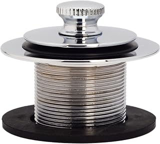 Westbrass D331-F-26 1-3/8-Inch NPSM Fine Thread Twist-and-Close Bath Drain Plug, Polished Chrome