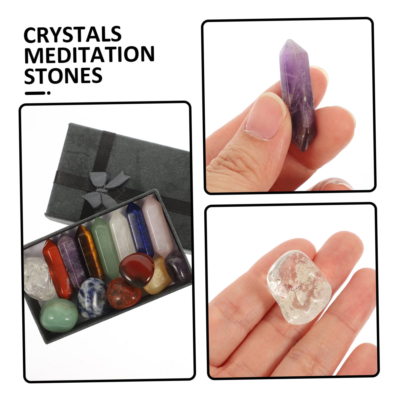 VALICLUD 3 Sätze Kristallyogastein Kristalle Herstellung Quarz Für Bastelset Steine Bunte Steine Steinverzierungen Hausbedarf Meditationsornament Naturstein 14 Stück * 3