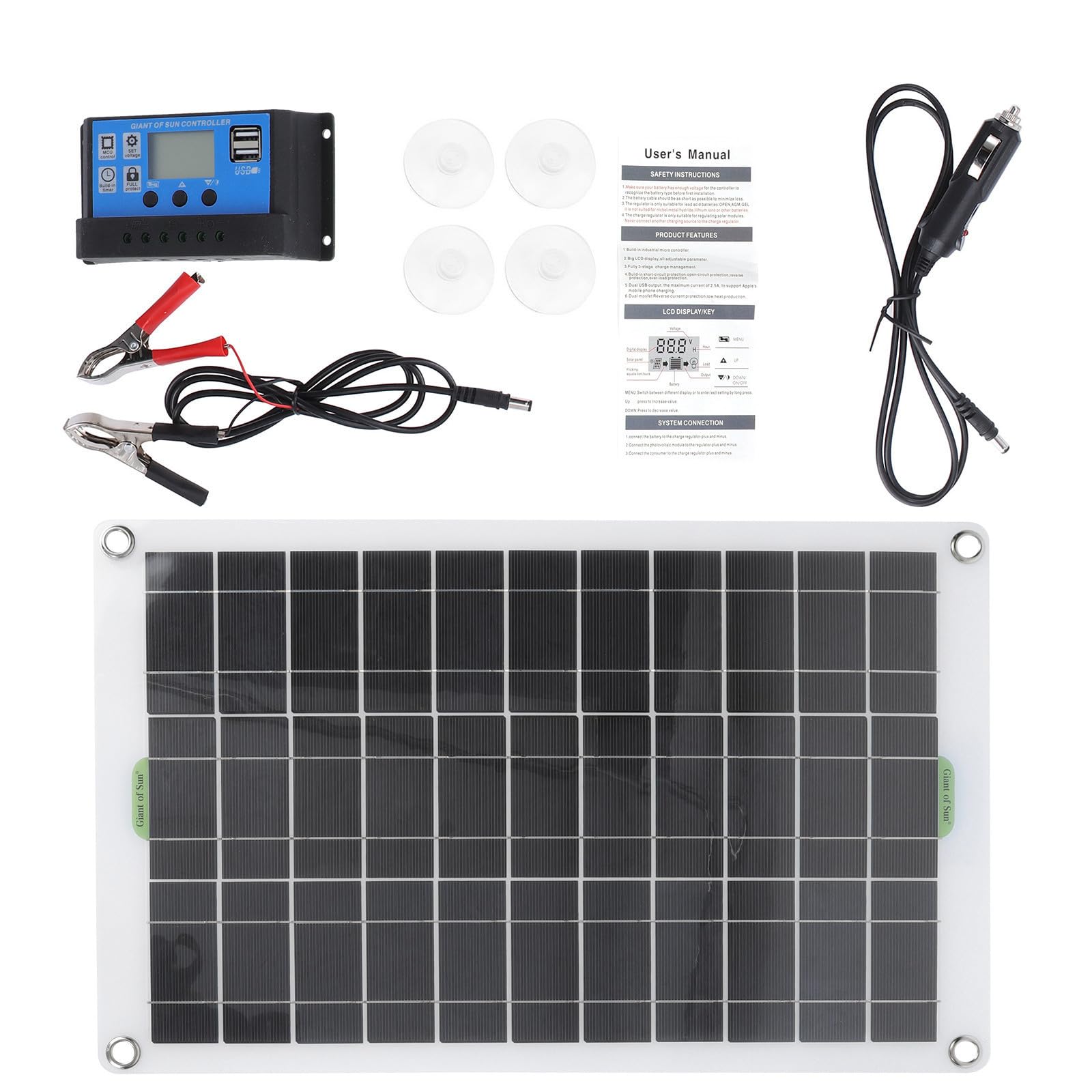Kit Pannello Solare in Polietilene 36 Celle 20w per Camper | Carica 12v, Alta Efficienza, Facile da Trasportare, per Campeggio e Impianti Stradali