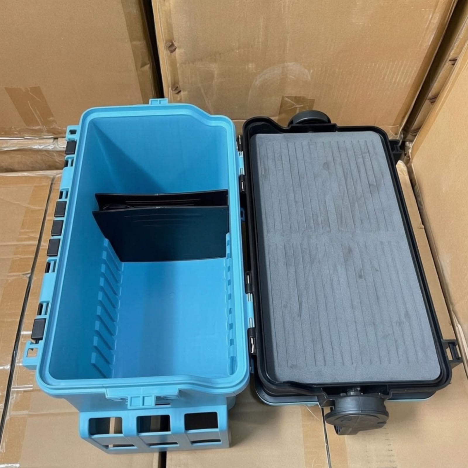 Angelkoffer Gerätekasten Köderbox mit Verstärkter Struktur Deckelscharnieren Frontlasche Tragegriff Oberfach Sitznutzen aus für, Color to 6, Groß