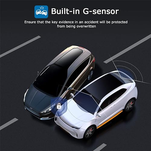 Miniatura 5 de ORSKEY Cámara de tablero frontal y trasera 1080P Full HD Dual Dash Cámara en el tablero de la cámara del coche Cámara de tablero de instrumentos