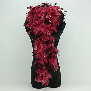 ALMACENES CASA ANGEL BOA DE PLUMAS CON PUNTA TINTADA BICOLOR, 190CM/80GR (BURDEOS PUNTA NEGRA)