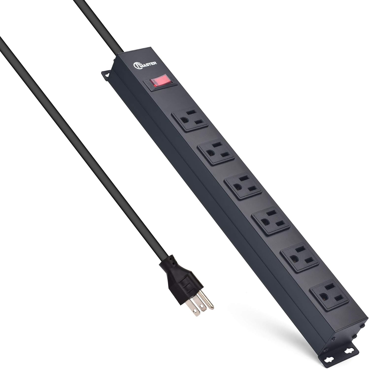 12 Outlet Metal Power Strip, 12 Outlet Power Strip with 6 ft Long Extension Cord, 15A / 125V / 1875w/ 60Hz, Black Power Strip : Electronics