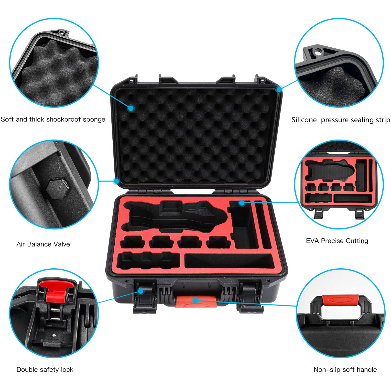 FPVtosky Mavic 4 Pro Cas，Boîtier Rigide étanche pour DJI Mavic 4 Pro Drone,Sac de Transport pour DJI Mavic 4 Pro Fly More Combo/Créateur Combo/Batteries,Hub de Chargement Accessoires（Étui Seulement）