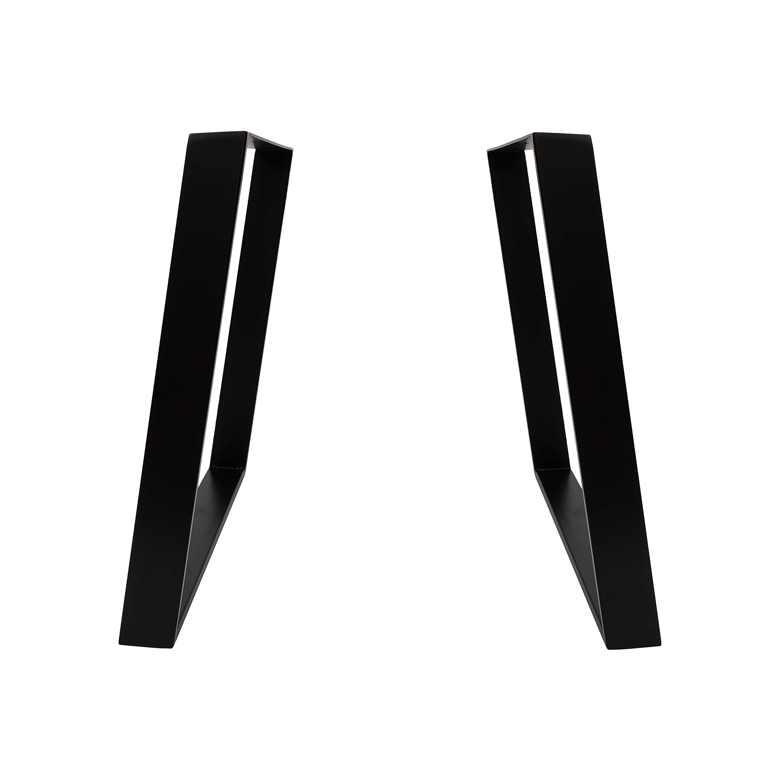 Natural Goods Berlin 2X Design Tischkufen 80GRAD Neigung Metall schräge Tischbeine Möbelkuven | Tischgestell aus Stahl geneigt | Hairpin Legs (B75 x H72cm (Esstisch/Schreibtisch), Schwarz)