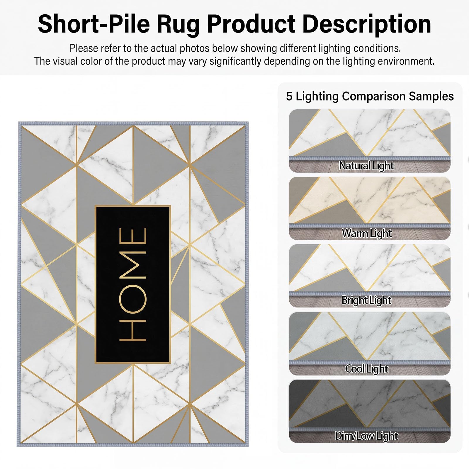 Mosaïque Moderne Triangles Géométriques Tapis Design 3D Moderne 160 x 230 cm, Gris Tapis de Salon Élégant en Flanelle Douce – Couleurs Vives Ne Pâlissent Pas, Base Antidérapante, Décoration Intérieure