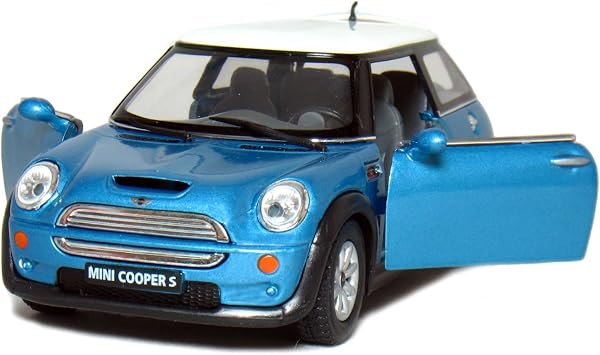 KiNSMART Mini Cooper S 5inch 1:28 Scale Die Cast Metal Model Toy Cars Blue
