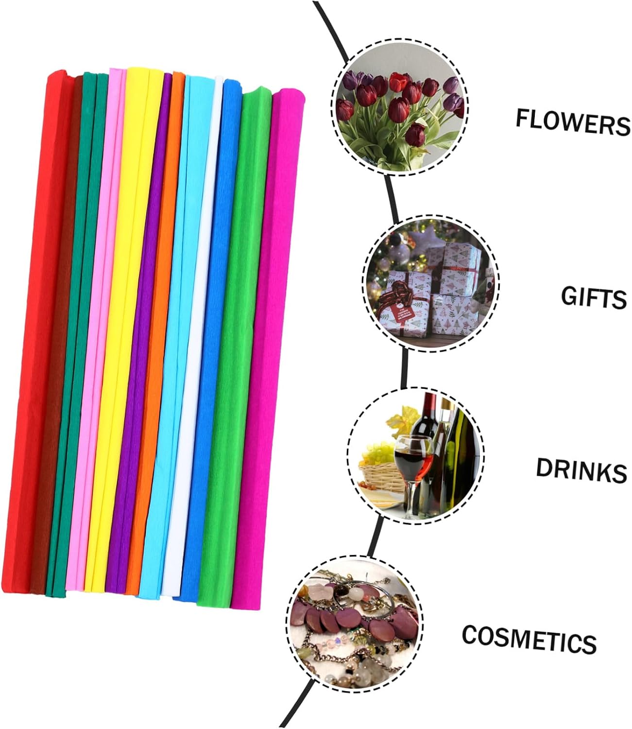 BESTYASH 12rolls Crepe for Flower Wrapping Versatile Packing Papers for Craft Projects for Handmade Bouquets and Floral Arrangements