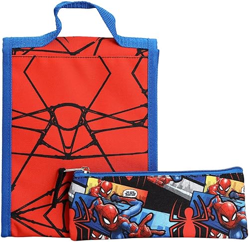 Miniatura 4 de Marvel Spiderman - Juego de mochila juvenil de 2 y 6 piezas, Azul, Tamaño único, Spider-man - Juego de mochila de 6 piezas (niño pequeñoniño grande)
