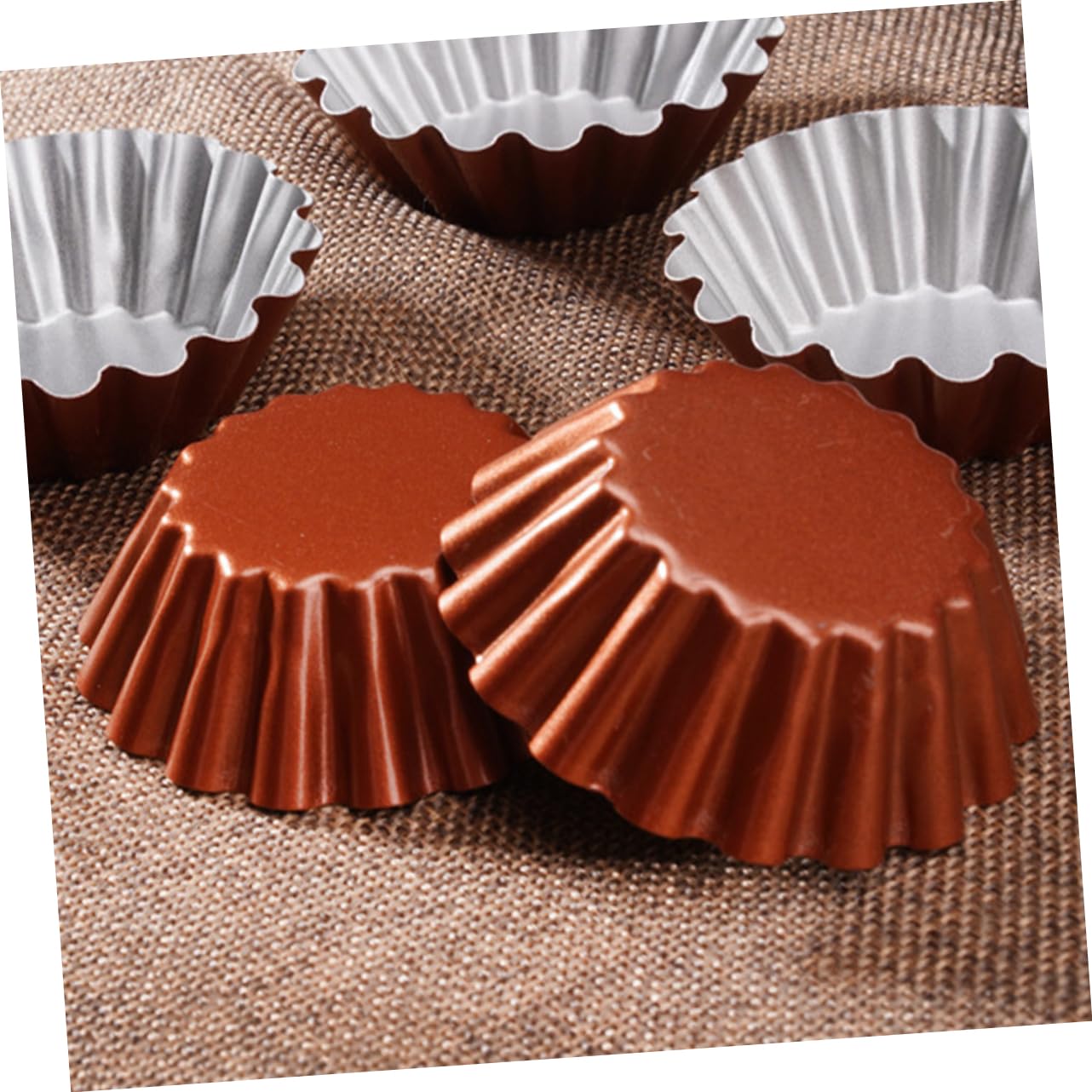 Amosfun Piezas molde redondo para tarta de huevo molde muffins utensilios de cocina moldes de tarta para hornear taza para hornear muffins moldes para hornear tartas molde para hornear