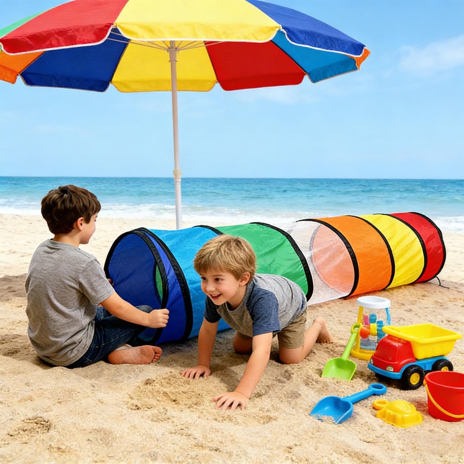 Spieltunnel für Kinder Krabbeltunnel für Kleinkinder | Tunnelzelt für und Mädchen für Haus Garten Camping Spielplatz