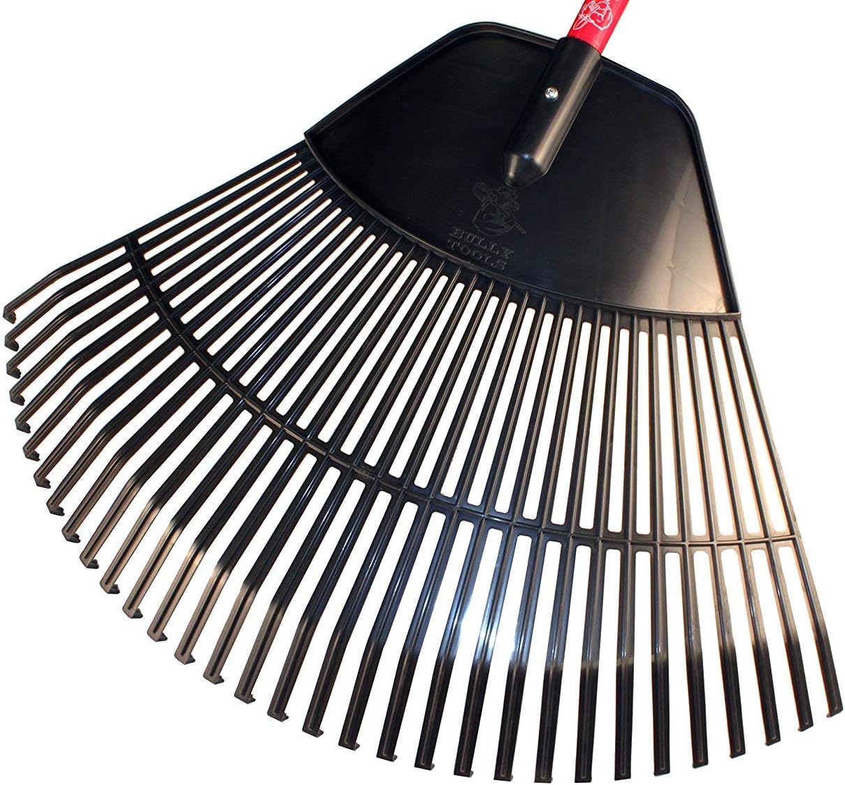 BULLY TOOLS Poly Lawn and Leaf Rake – Lightweight Polypropylene Tines with Fiberglass Handle & Rubber Grip, Curved Head and Angled Teeth for Easy Raking, Equipment for Lawn, Yard, Garden – 30-Inch