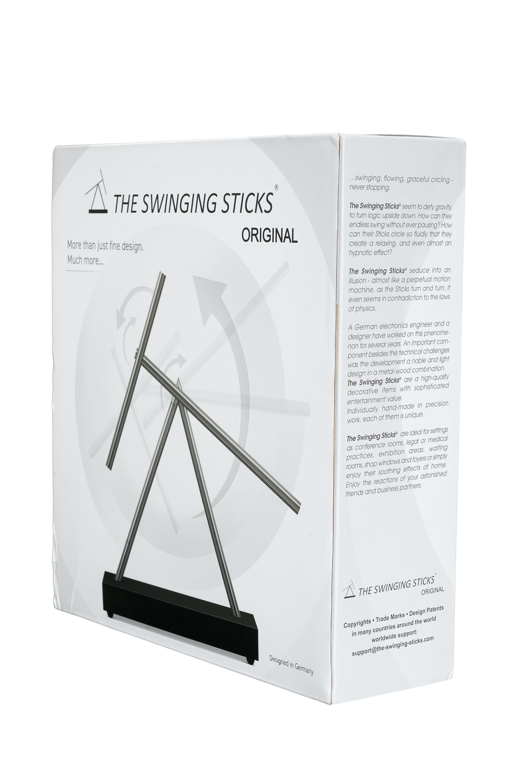 Original - The Swinging Sticks® Infinity | Faszinierende Kinetik-Skulptur mit edlem massiven Bambus-Sockel | Perpetuum Mobile Illusion | Handgefertigt | EIN Blickfang für Moderne Wohn- & Arbeitsräume