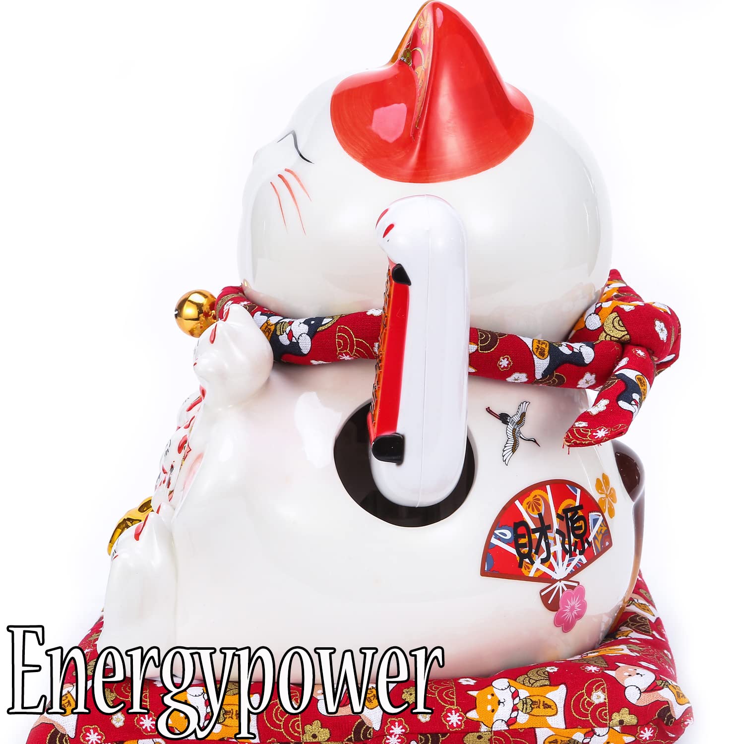 Amazon.co.jp: EnergyPower 電動招き猫 白磁製 大型プレミアムモデル