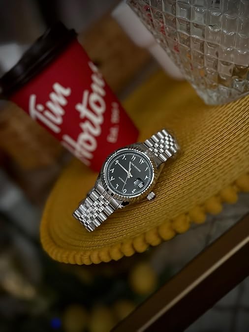 Boyarca Arabic Script Watch Mechanical Automatic Movement Urdu Numerals Wristwatch Men's Mechanical Wristwatch Islamic Muslim Mechanical Watches