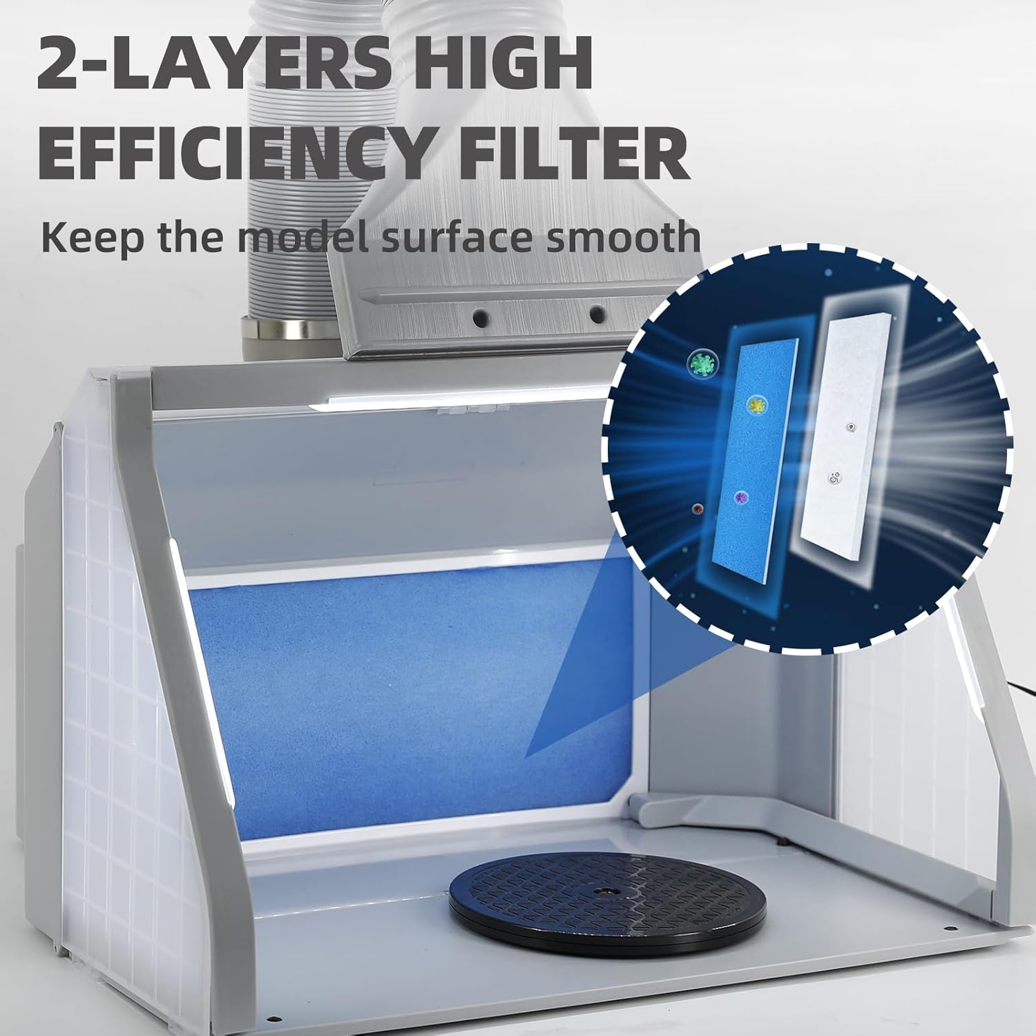 OPHIR Airbrush Spray Booth, Double Fans Paint Spray Booth with 3 Led Lights, Mini Photo Booth with White Photography Paper, 10xColoring Clips, 30xSpeed Shape Vinyl Car for Hobby, Model, Craft Painting