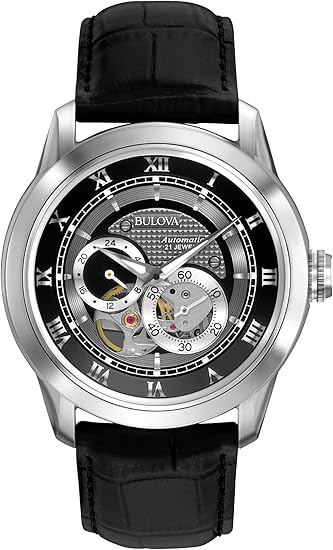 Bulova Automatic Stainless Steel Open Heart Watch