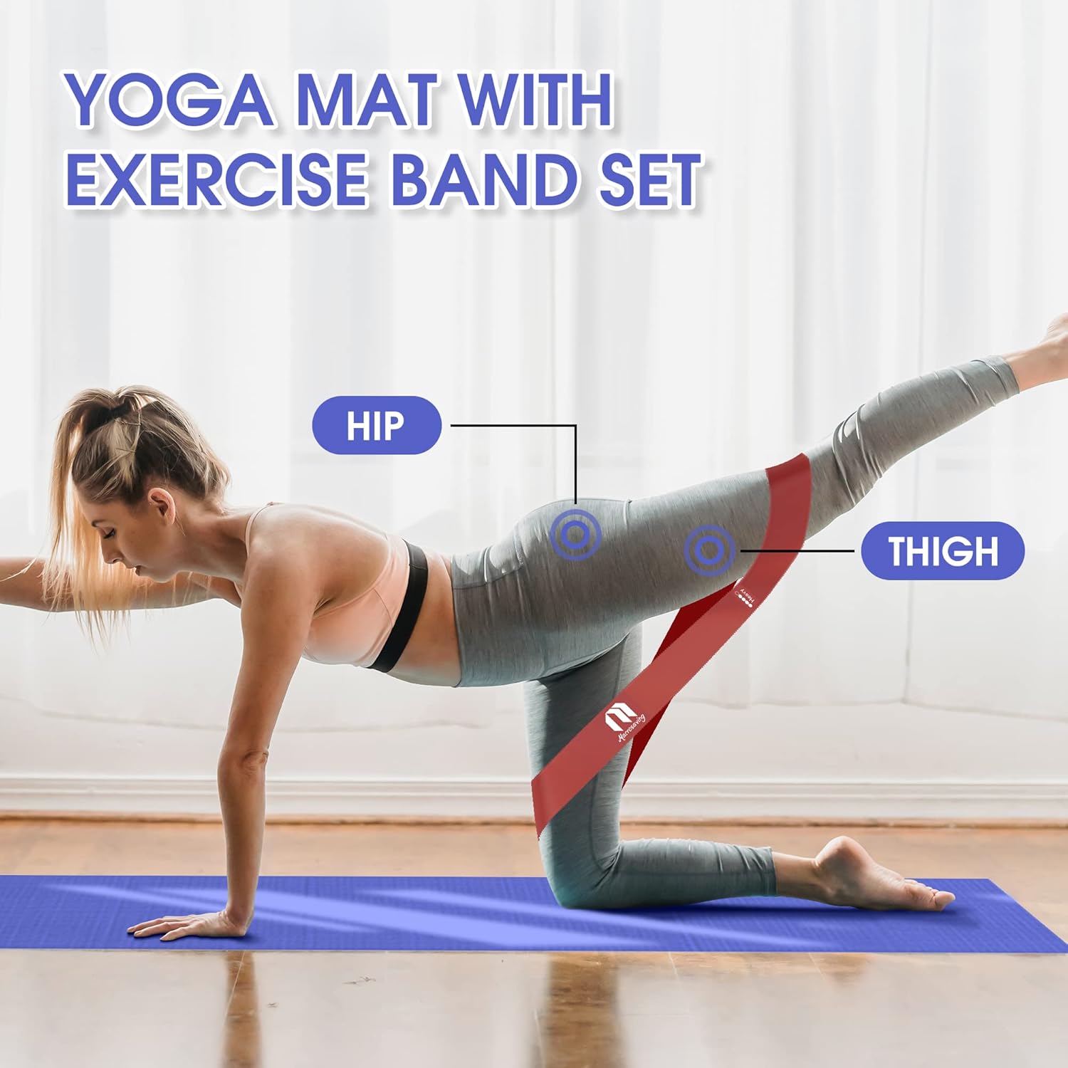 Macrosaving Travel Yoga Mat Set with Bag for Beginners 9 Pieces Yoga Set Beginner Equipment for Full Body Workout Yoga Starter Set for Women Men : Sports & Outdoors