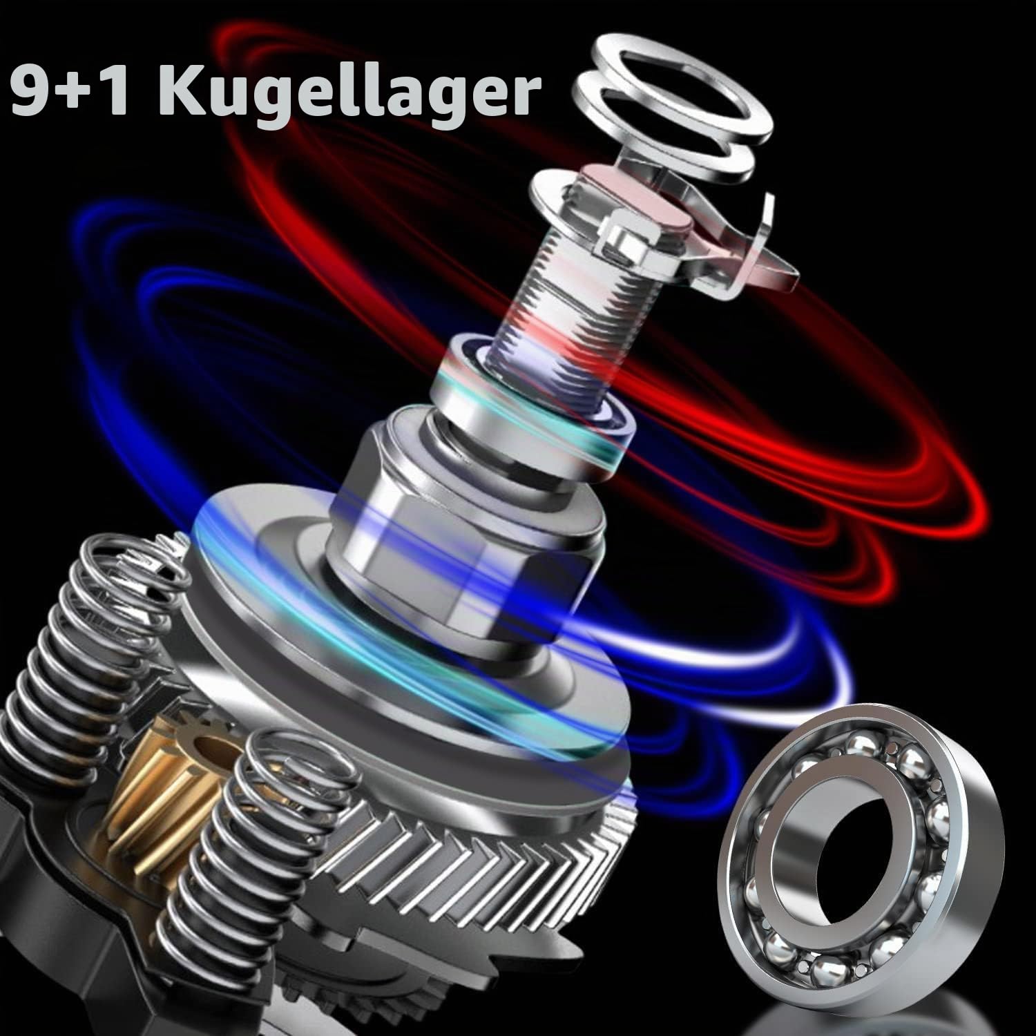 Yun Nong Baitcast-Angelrolle mit Magnetbremse, 7,3:1 Hochgeschwindigkeitsübersetzung für Karpfen-/Grob-/Posenangeln, mit ergonomischem Griff-Design