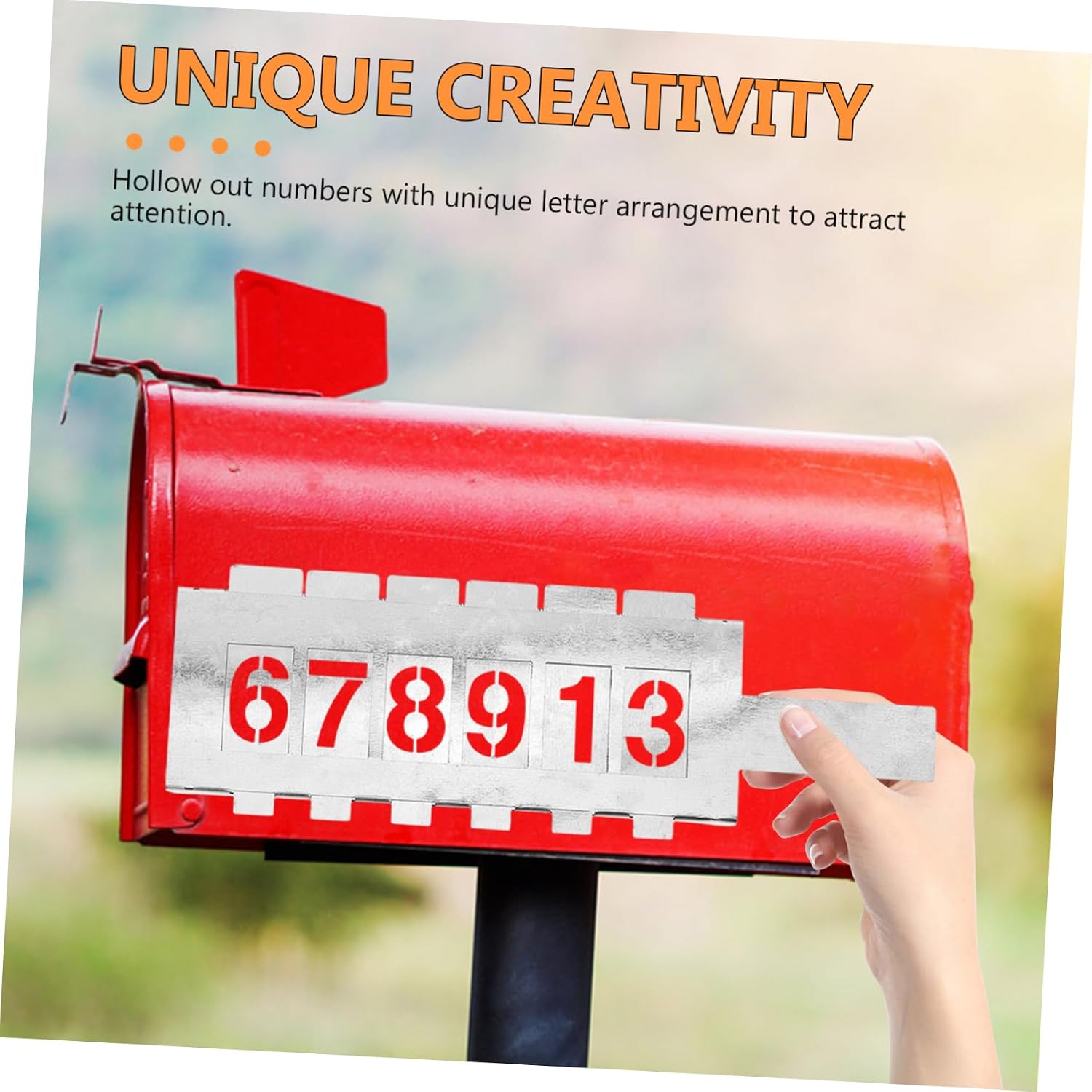 Gadpiparty Reusable Hollow Number Stencil Kit Durable Spray Paint Templates with Metal Card Slots for Easy Installation Address Painting and Creative Projects