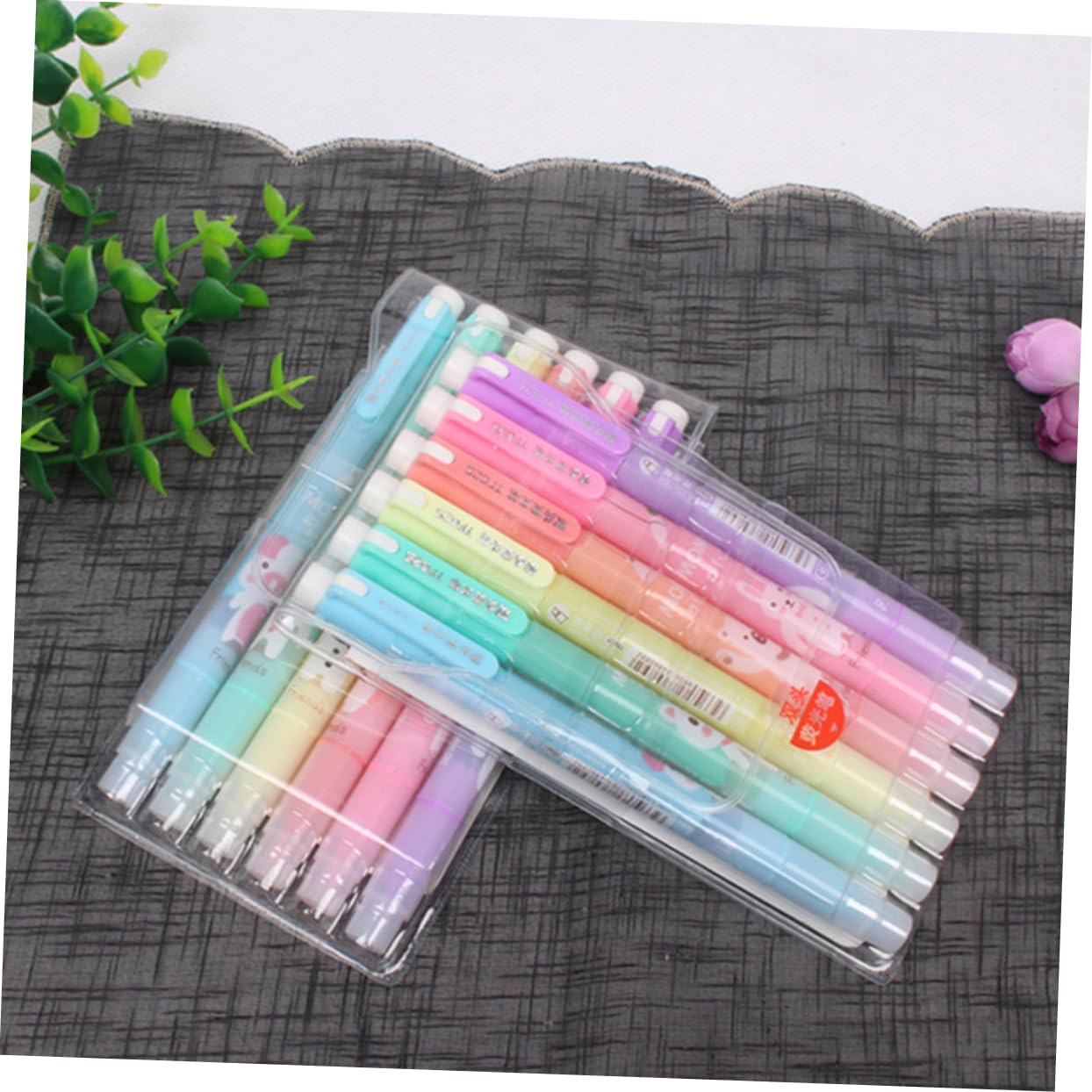 SHINEOFI 3 Juegos De Rotuladores Fluorescentes De Acuarela De Doble Punta Con Dibujos Animados Para Papelería Y Material Escolar (6 Unidades X 3)