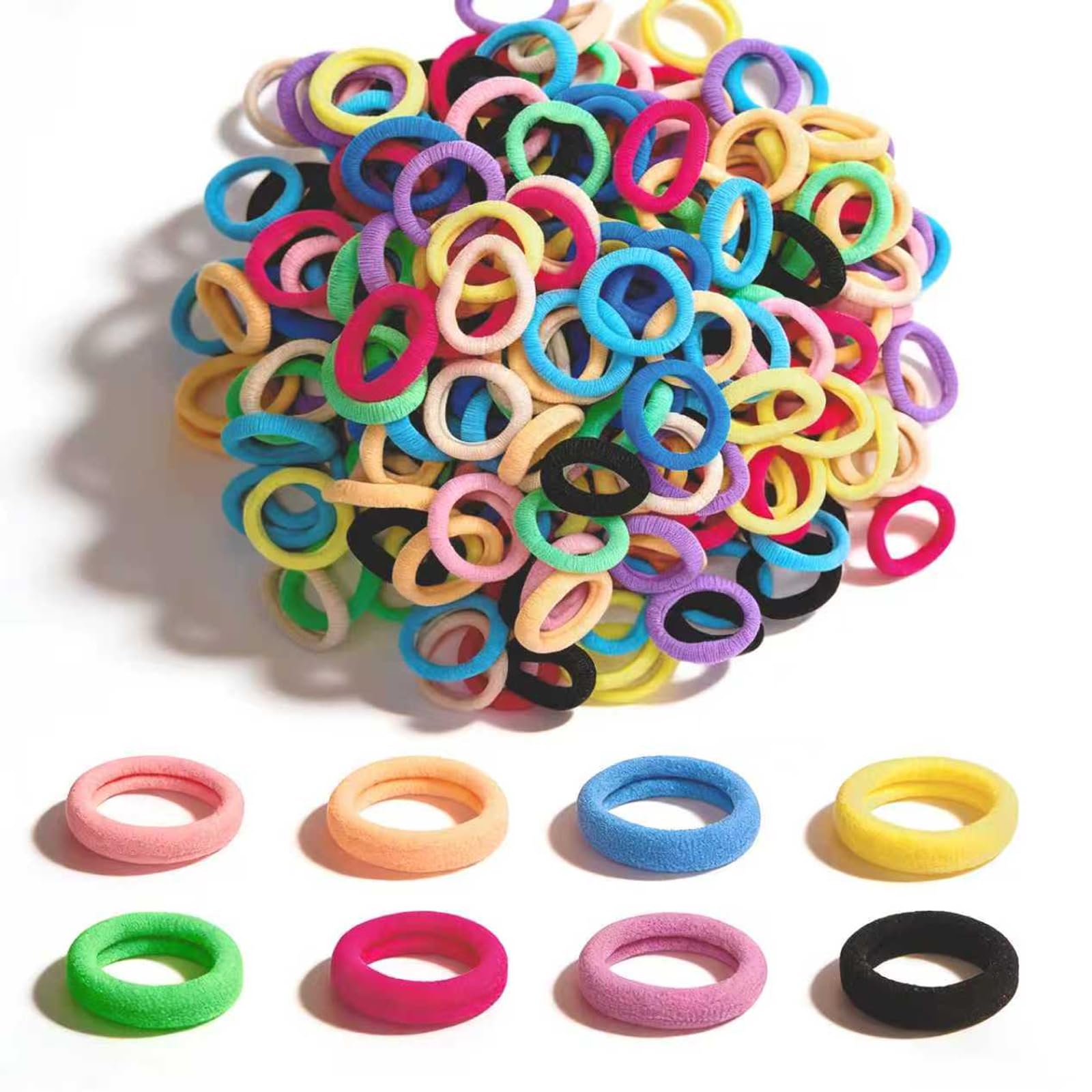 200Pcs Baby and toddler headband set | Multi colored headband suitable for girls and children | Durable anti slip hair accessory | (8 colors).